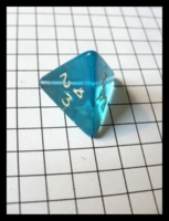 Dice : Dice - 4D - Rounded Clear Light Blue and White Numbers